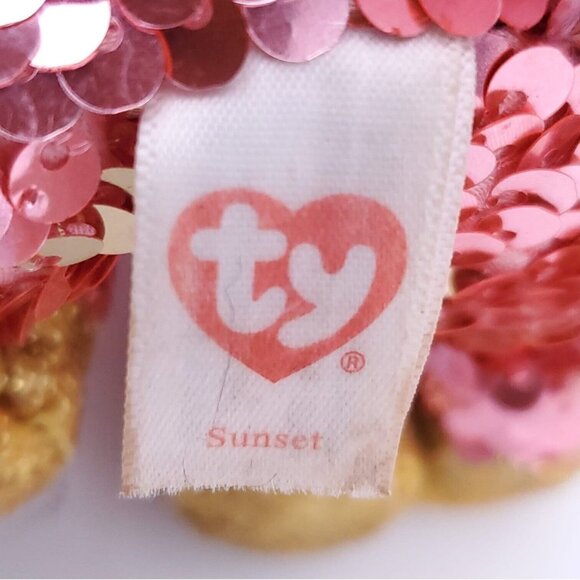 Ty Flippables Plush Unicorn “Sunset” Pink With Reversible Sequin NEW Tagged - Picture 8 of 8